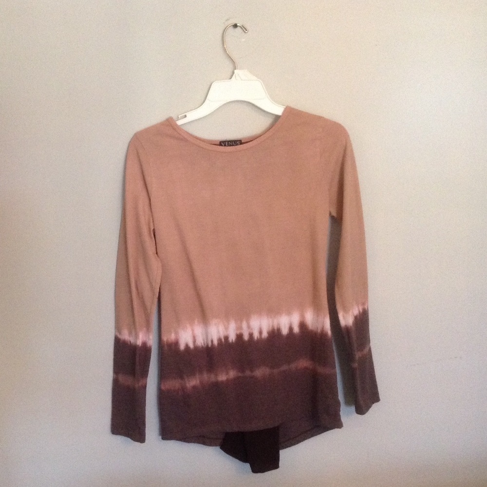 Tan&Brown Tie Dye Top